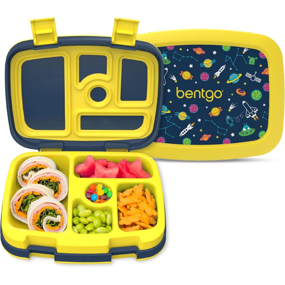 imageBentgo Kids 5Compartment LeakProof BentoStyle Lunch Box Whimsy ampamp Wonder Collection  Ideal for Ages 37 DropProof ampamp Durable Dishwasher Safe ampamp PFAS ampamp BPAFree Materials WavySpace