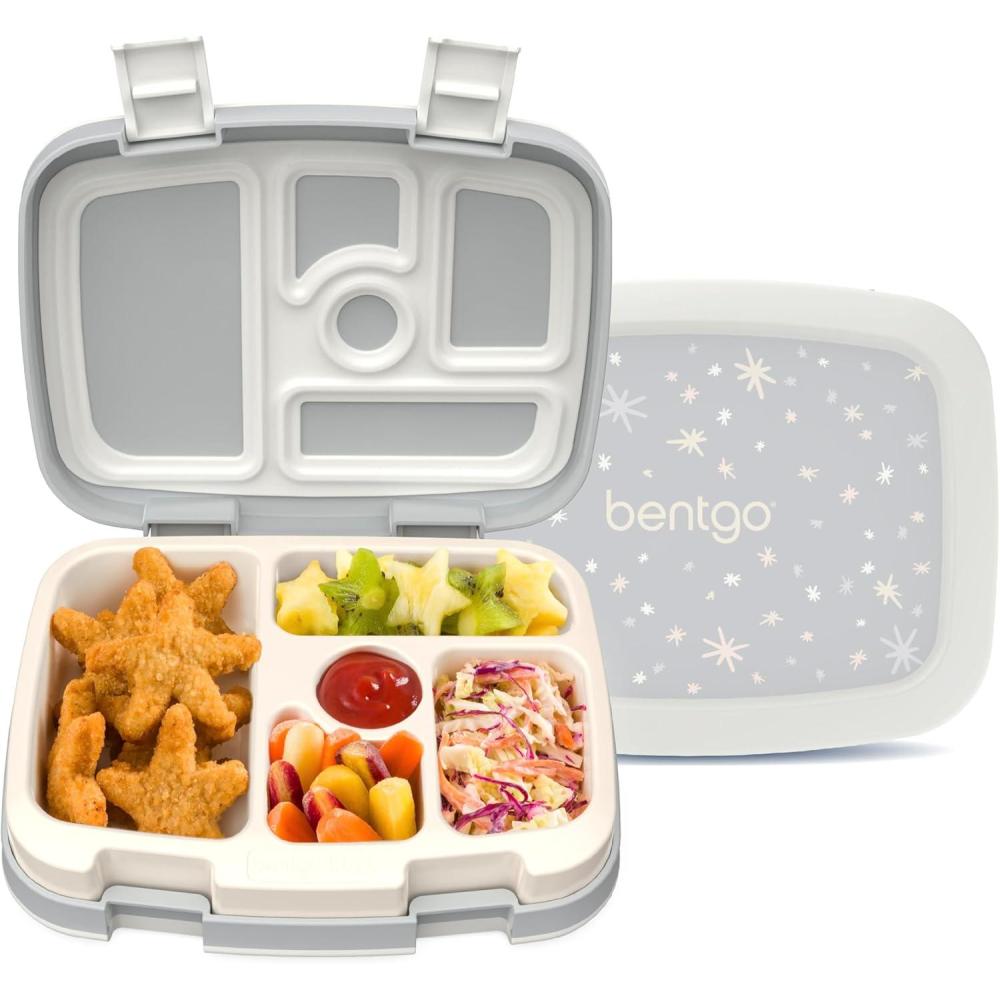 imageBentgo Kids 5Compartment LeakProof BentoStyle Lunch Box Whimsy ampamp Wonder Collection  Ideal for Ages 37 DropProof ampamp Durable Dishwasher Safe ampamp PFAS ampamp BPAFree Materials WavyStarry Sprinkle