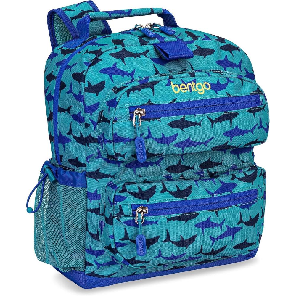 imageBentgo Kids Backpack Whimsy ampamp Wonder Collection  Lightweight 14 for School Travel ampamp Daycare  Ideal for Kids 4 Durable ampamp WaterResistant Roomy Interior Loop for Lunch Bag Checker GradientShark