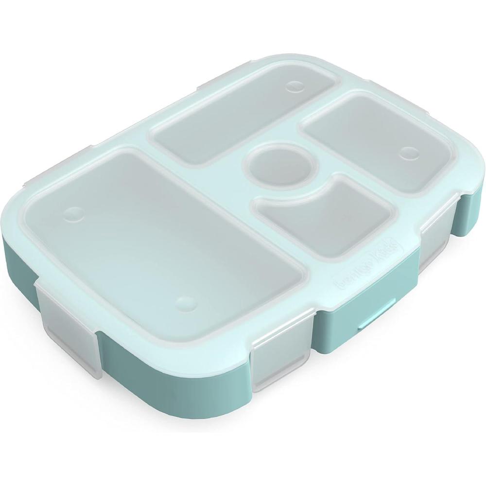 imageBentgo Kids Prints Tray with Transparent Cover  Reusable BPAFree 5Compartment Meal Prep Container with BuiltIn Portion Control for Healthy Meals At Home ampamp On the Go SafariSea Life