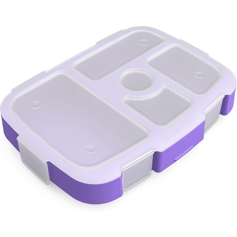 imageBentgo Kids Prints Tray with Transparent Cover  Reusable BPAFree 5Compartment Meal Prep Container with BuiltIn Portion Control for Healthy Meals At Home ampamp On the Go SafariMermaids in the Sea
