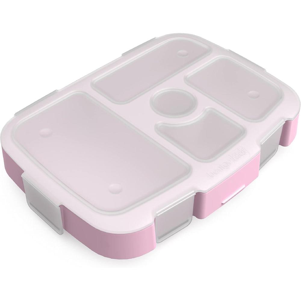 imageBentgo Kids Prints Tray with Transparent Cover  Reusable BPAFree 5Compartment Meal Prep Container with BuiltIn Portion Control for Healthy Meals At Home ampamp On the Go SafariLavender Galaxy
