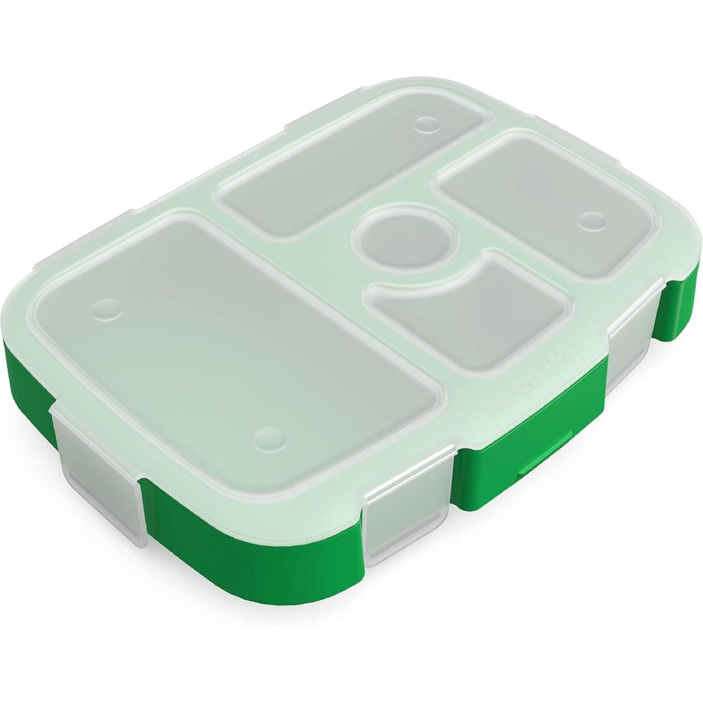 imageBentgo Kids Prints Tray with Transparent Cover  Reusable BPAFree 5Compartment Meal Prep Container with BuiltIn Portion Control for Healthy Meals At Home ampamp On the Go SafariSafari