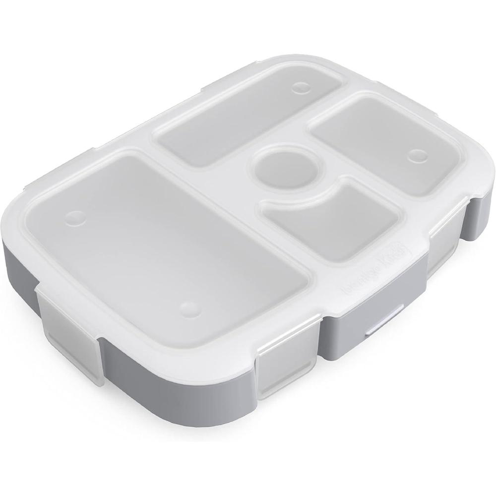 imageBentgo Kids Prints Tray with Transparent Cover  Reusable BPAFree 5Compartment Meal Prep Container with BuiltIn Portion Control for Healthy Meals At Home ampamp On the Go SafariPuppy Love