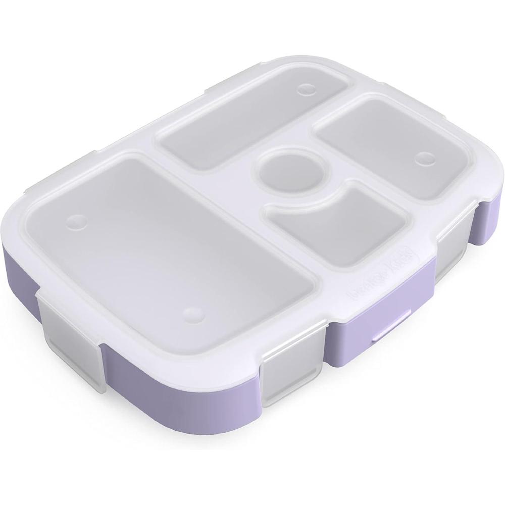 imageBentgo Kids Prints Tray with Transparent Cover  Reusable BPAFree 5Compartment Meal Prep Container with BuiltIn Portion Control for Healthy Meals At Home ampamp On the Go SafariUnicorn
