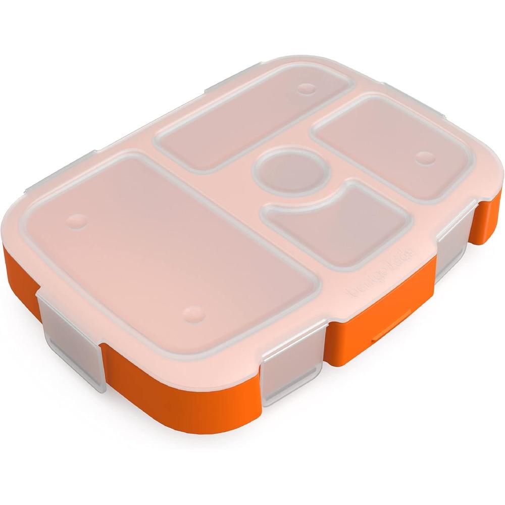 imageBentgo Kids Prints Tray with Transparent Cover  Reusable BPAFree 5Compartment Meal Prep Container with BuiltIn Portion Control for Healthy Meals At Home ampamp On the Go SafariPlanes
