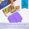 imageBentgo Kids Stainless Steel LeakResistant Lunch Box  3Compartments with Bonus Silicone Container Durable EcoFriendly Dishwasher Safe BPAFree Ideal for School Ages 3 FuchsiaPurple
