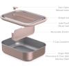 imageBentgo MicroSteel LeakProof Lunch Box  MicrowaveSafe OvenSafe BentoStyle Container with Removable Divider Airtight Lid Sustainable Design Odor ampamp Stain Resistant AquaRose Gold