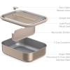 imageBentgo MicroSteel LeakProof Lunch Box  MicrowaveSafe OvenSafe BentoStyle Container with Removable Divider Airtight Lid Sustainable Design Odor ampamp Stain Resistant AquaGold