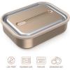 imageBentgo MicroSteel LeakProof Lunch Box  MicrowaveSafe OvenSafe BentoStyle Container with Removable Divider Airtight Lid Sustainable Design Odor ampamp Stain Resistant AquaGold