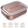 imageBentgo MicroSteel LeakProof Lunch Box  MicrowaveSafe OvenSafe BentoStyle Container with Removable Divider Airtight Lid Sustainable Design Odor ampamp Stain Resistant AquaRose Gold
