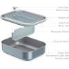 imageBentgo MicroSteel LeakProof Lunch Box  MicrowaveSafe OvenSafe BentoStyle Container with Removable Divider Airtight Lid Sustainable Design Odor ampamp Stain Resistant AquaAqua
