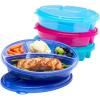 imageBentgo Easyboxes 4Compartment Oval Containers  Patented Design 8Piece Set 4 Trays ampamp 4 Fitted Lids Seal in Freshness Reusable Food Storage ampamp Meal Prep BPAFree Containers ClassicJewel Brights