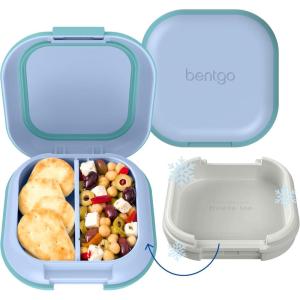 imageBentgo Chill Mini LeakProof Lunch Box  BuiltIn Ice Pack Keeps Food Cold 27Cup Capacity for Snacks or a Sandwich 3 or 4 Compartments PFAS ampamp BPAFree Ideal for Adults ampamp Kids 3 Crisp GraysTide Blues