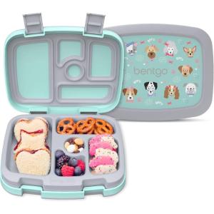 imageBentgo Kids 5Compartment LeakProof BentoStyle Lunch Box Whimsy ampamp Wonder Collection  Ideal for Ages 37 DropProof ampamp Durable Dishwasher Safe ampamp PFAS ampamp BPAFree Materials WavyPuppy Love