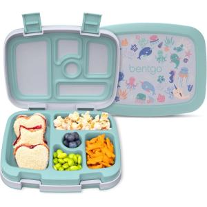 imageBentgo Kids 5Compartment LeakProof BentoStyle Lunch Box Whimsy ampamp Wonder Collection  Ideal for Ages 37 DropProof ampamp Durable Dishwasher Safe ampamp PFAS ampamp BPAFree Materials WavySea Life
