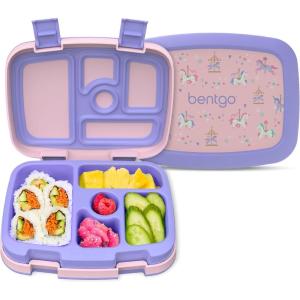 imageBentgo Kids 5Compartment LeakProof BentoStyle Lunch Box Whimsy ampamp Wonder Collection  Ideal for Ages 37 DropProof ampamp Durable Dishwasher Safe ampamp PFAS ampamp BPAFree Materials WavyCarousel Unicorns