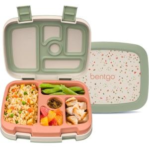 imageBentgo Kids 5Compartment LeakProof BentoStyle Lunch Box Whimsy ampamp Wonder Collection  Ideal for Ages 37 DropProof ampamp Durable Dishwasher Safe ampamp PFAS ampamp BPAFree Materials WavyGeo Speckle