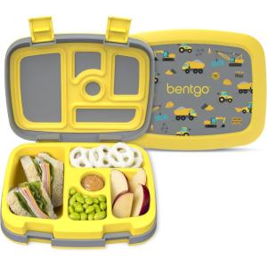 imageBentgo Kids 5Compartment LeakProof BentoStyle Lunch Box Whimsy ampamp Wonder Collection  Ideal for Ages 37 DropProof ampamp Durable Dishwasher Safe ampamp PFAS ampamp BPAFree Materials WavyConstruction Trucks