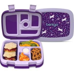 imageBentgo Kids 5Compartment LeakProof BentoStyle Lunch Box Whimsy ampamp Wonder Collection  Ideal for Ages 37 DropProof ampamp Durable Dishwasher Safe ampamp PFAS ampamp BPAFree Materials WavyUnicorn