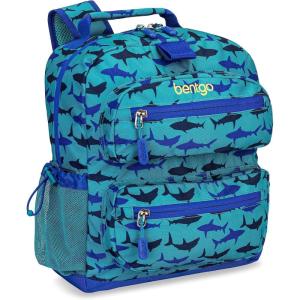 imageBentgo Kids Backpack Whimsy ampamp Wonder Collection  Lightweight 14 for School Travel ampamp Daycare  Ideal for Kids 4 Durable ampamp WaterResistant Roomy Interior Loop for Lunch Bag Checker GradientShark