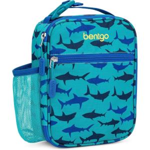 imageBentgo Kids Insulated Lunch Tote  WaterResistant Reusable Lightweight ampamp Durable Lunch Bag with Water Bottle Holder ampamp Mesh Pocket Fits Lunch Box ampamp Water Bottle  Ideal for Ages 3 RainbowSharks