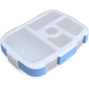 imageBentgo Kids Prints Tray with Transparent Cover  Reusable BPAFree 5Compartment Meal Prep Container with BuiltIn Portion Control for Healthy Meals At Home ampamp On the Go SafariRainbow