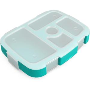 imageBentgo Kids Prints Tray with Transparent Cover  Reusable BPAFree 5Compartment Meal Prep Container with BuiltIn Portion Control for Healthy Meals At Home ampamp On the Go SafariLlamas