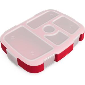 imageBentgo Kids Prints Tray with Transparent Cover  Reusable BPAFree 5Compartment Meal Prep Container with BuiltIn Portion Control for Healthy Meals At Home ampamp On the Go SafariRocket