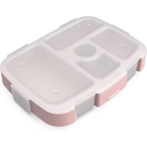 imageBentgo Kids Prints Tray with Transparent Cover  Reusable BPAFree 5Compartment Meal Prep Container with BuiltIn Portion Control for Healthy Meals At Home ampamp On the Go SafariGreen Rainbow