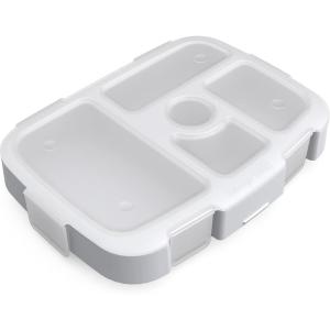 imageBentgo Kids Prints Tray with Transparent Cover  Reusable BPAFree 5Compartment Meal Prep Container with BuiltIn Portion Control for Healthy Meals At Home ampamp On the Go SafariBug Buddies