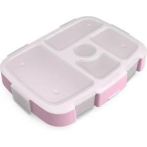 imageBentgo Kids Prints Tray with Transparent Cover  Reusable BPAFree 5Compartment Meal Prep Container with BuiltIn Portion Control for Healthy Meals At Home ampamp On the Go SafariLavender Galaxy