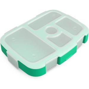 imageBentgo Kids Prints Tray with Transparent Cover  Reusable BPAFree 5Compartment Meal Prep Container with BuiltIn Portion Control for Healthy Meals At Home ampamp On the Go SafariTropical