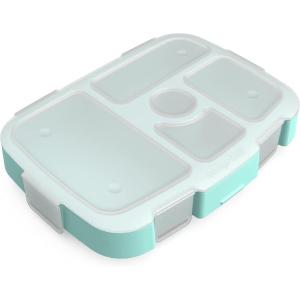 imageBentgo Kids Prints Tray with Transparent Cover  Reusable BPAFree 5Compartment Meal Prep Container with BuiltIn Portion Control for Healthy Meals At Home ampamp On the Go SafariLeopard