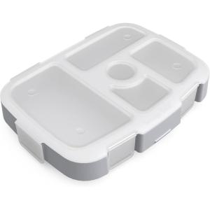 imageBentgo Kids Prints Tray with Transparent Cover  Reusable BPAFree 5Compartment Meal Prep Container with BuiltIn Portion Control for Healthy Meals At Home ampamp On the Go SafariPuppy Love