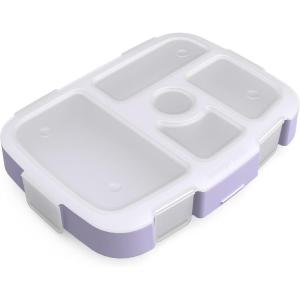 imageBentgo Kids Prints Tray with Transparent Cover  Reusable BPAFree 5Compartment Meal Prep Container with BuiltIn Portion Control for Healthy Meals At Home ampamp On the Go SafariUnicorn