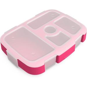 imageBentgo Kids Prints Tray with Transparent Cover  Reusable BPAFree 5Compartment Meal Prep Container with BuiltIn Portion Control for Healthy Meals At Home ampamp On the Go SafariFairies