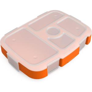 imageBentgo Kids Prints Tray with Transparent Cover  Reusable BPAFree 5Compartment Meal Prep Container with BuiltIn Portion Control for Healthy Meals At Home ampamp On the Go SafariPlanes
