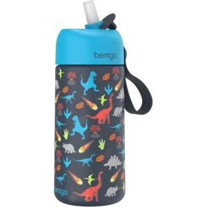 imageBentgo Kids Stainless Steel Insulated Water Bottle  LeakProof Keeps Cool for 12 Hours Durable BPAFree Dishwasher Safe 14 oz Cup for Ages 3 for SchoolSportsDaycare Rainbows ampamp ButterfliesDinosaur