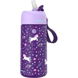 imageBentgo Kids Stainless Steel Insulated Water Bottle  LeakProof Keeps Cool for 12 Hours Durable BPAFree Dishwasher Safe 14 oz Cup for Ages 3 for SchoolSportsDaycare Rainbows ampamp ButterfliesUnicorn