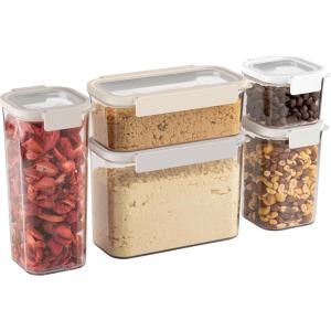 imageBentgo Pantry  10Piece Airtight Food Storage Containers Clear Stackable Kitchen ampamp Pantry Organization Locking Lids for Freshness BPAFree Plastic  Ideal for Sugar Flour ampamp More White StoneWhite Stone