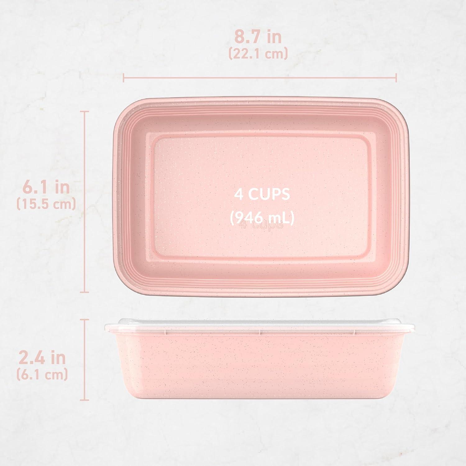 imageBentgo 20Piece Lightweight Durable Reusable BPAFree 1Compartment Containers  Microwave Freezer Dishwasher Safe  WhitePeony Glitter