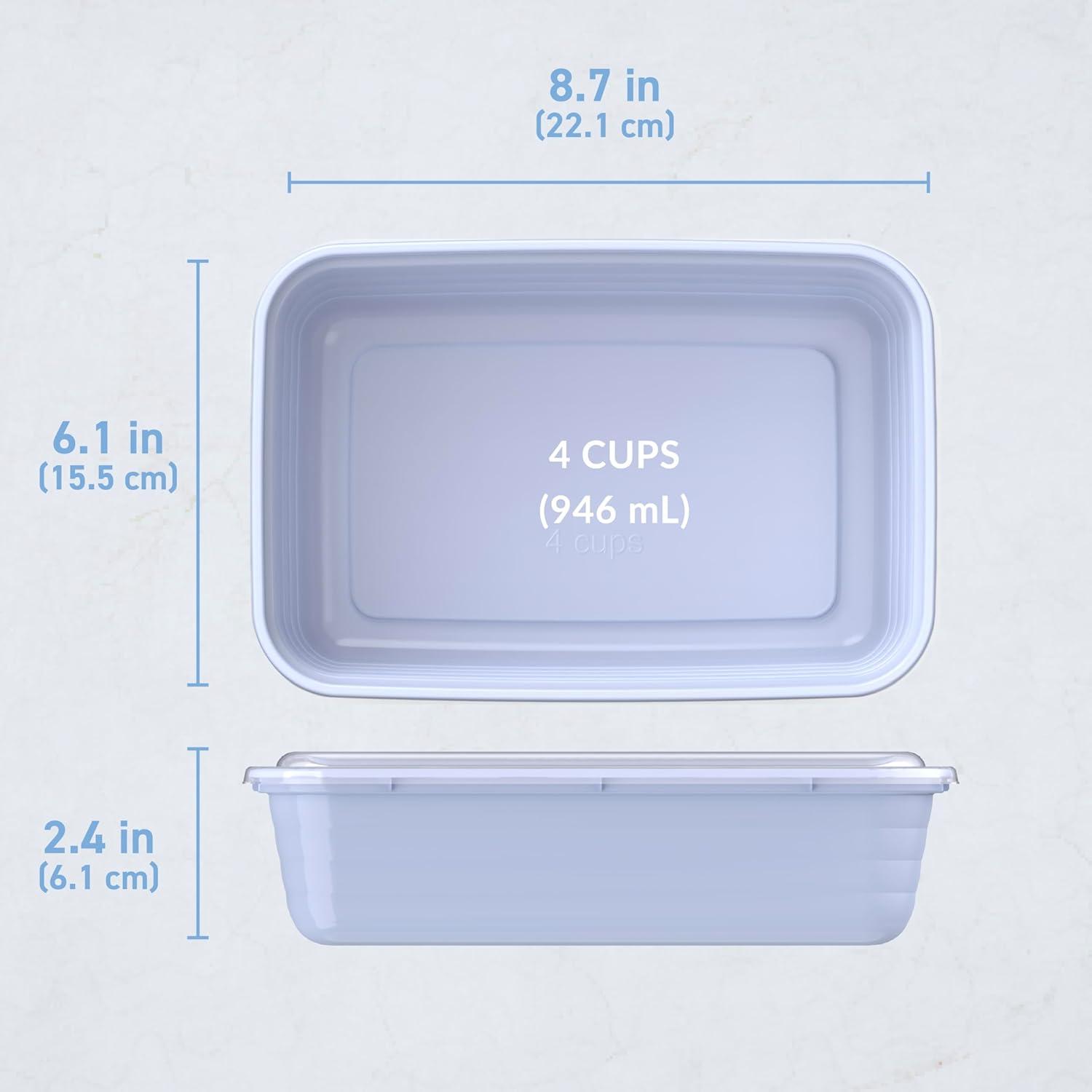 imageBentgo 20Piece Lightweight Durable Reusable BPAFree 1Compartment Containers  Microwave Freezer Dishwasher Safe  WhitePeriwinkle