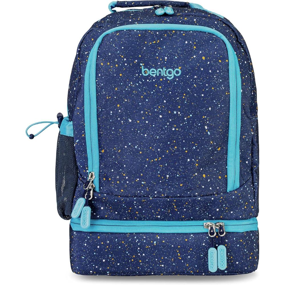 imageBentgo Kids 2in1 Backpack ampamp Insulated Lunch Bag  Durable 16 Backpack ampamp Lunch Container in Unique Prints for School ampamp Travel  Water Resistant Padded ampamp Large Compartments FairiesConfetti Edition  Abyss Blue