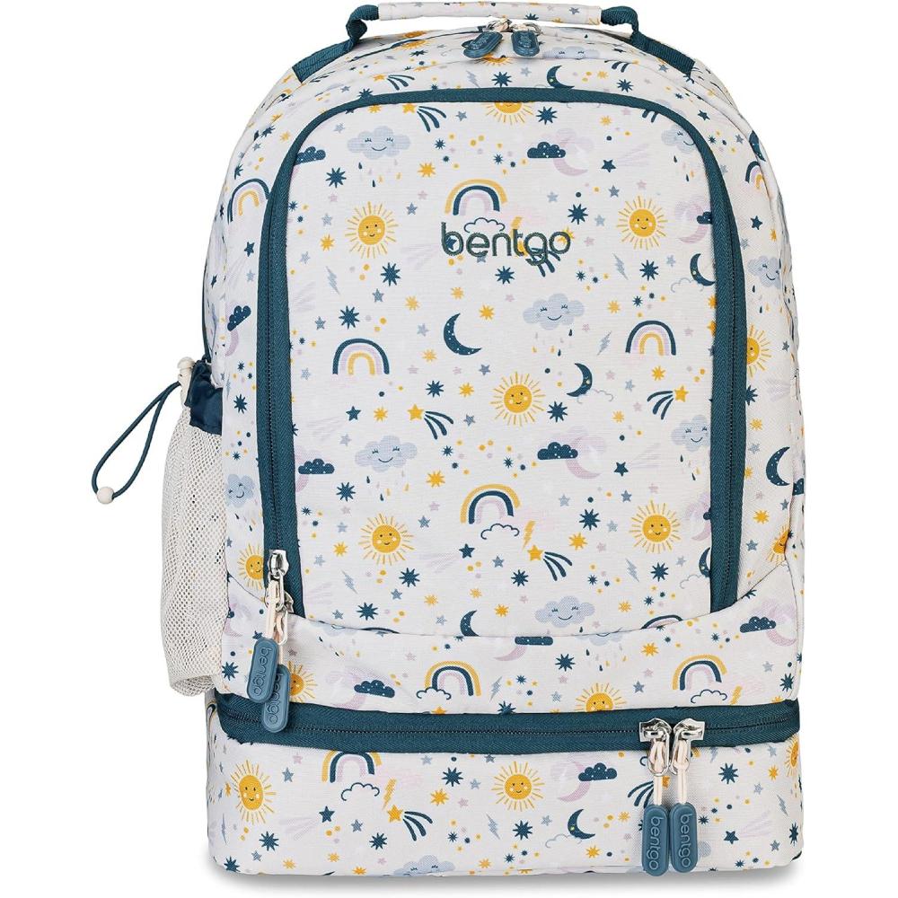 imageBentgo Kids 2in1 Backpack ampamp Insulated Lunch Bag  Durable 16 Backpack ampamp Lunch Container in Unique Prints for School ampamp Travel  Water Resistant Padded ampamp Large Compartments FairiesFriendly Skies