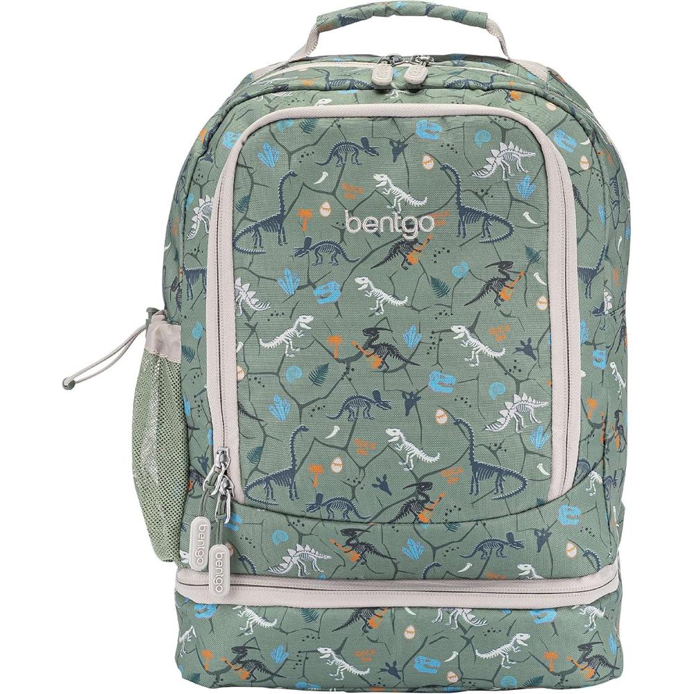 imageBentgo Kids 2in1 Backpack ampamp Insulated Lunch Bag  Durable 16 Backpack ampamp Lunch Container in Unique Prints for School ampamp Travel  Water Resistant Padded ampamp Large Compartments FairiesDino Fossils