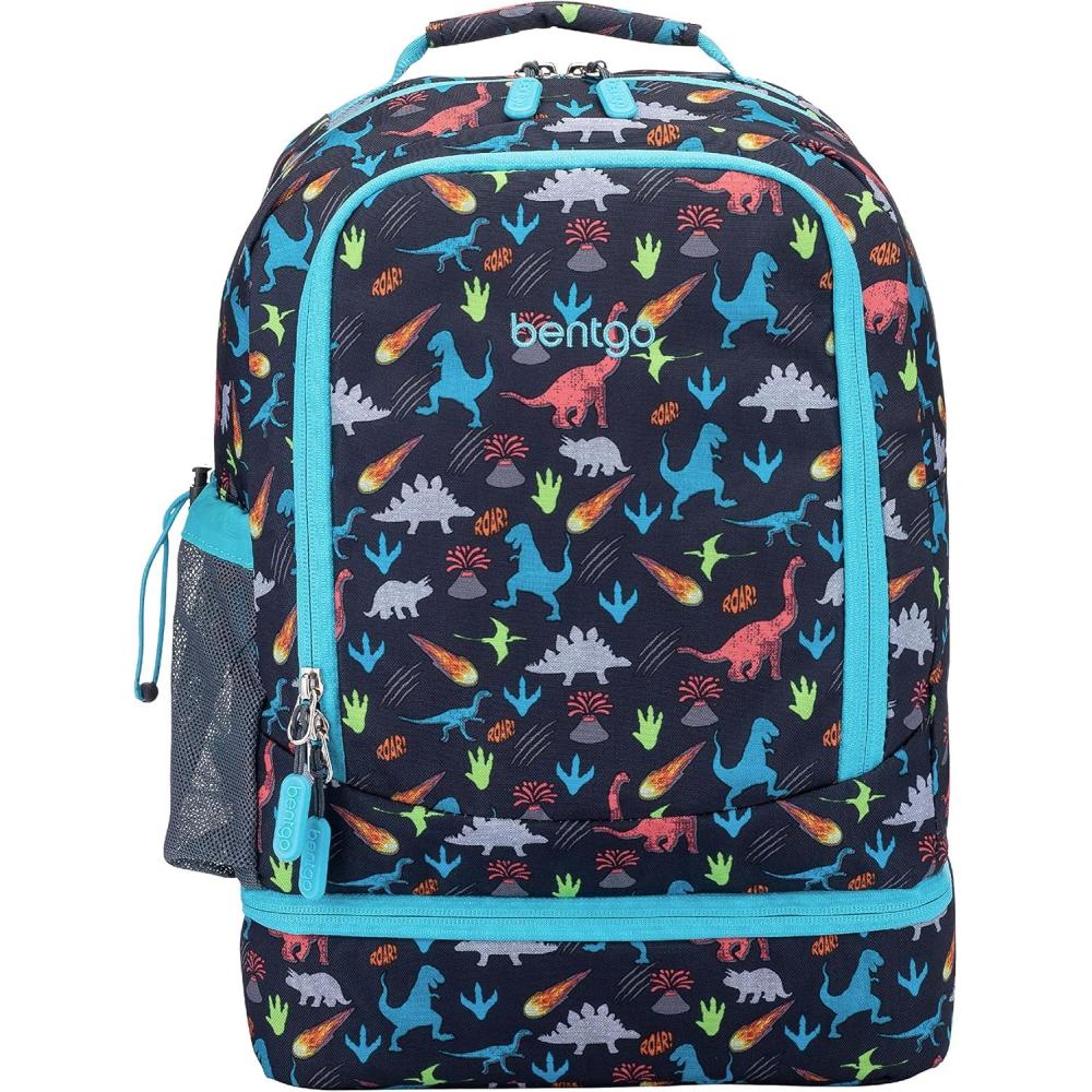 imageBentgo Kids 2in1 Backpack ampamp Insulated Lunch Bag  Durable 16 Backpack ampamp Lunch Container in Unique Prints for School ampamp Travel  Water Resistant Padded ampamp Large Compartments FairiesDinosaur