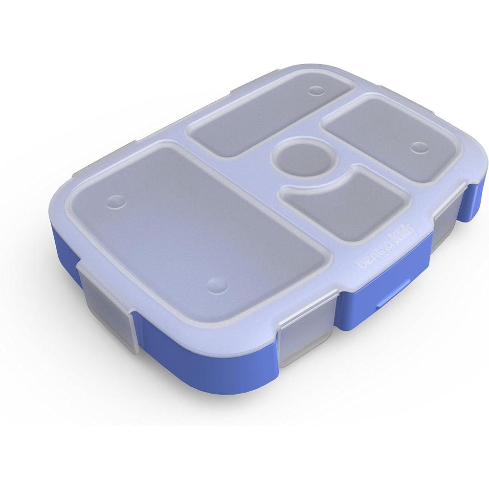 imageBentgo Kids Brights Tray Violet with Transparent Cover  Reusable BPAFree 5Compartment Meal Prep Container with BuiltIn Portion Control for Healthy AtHome Meals and OntheGo LunchesViolet