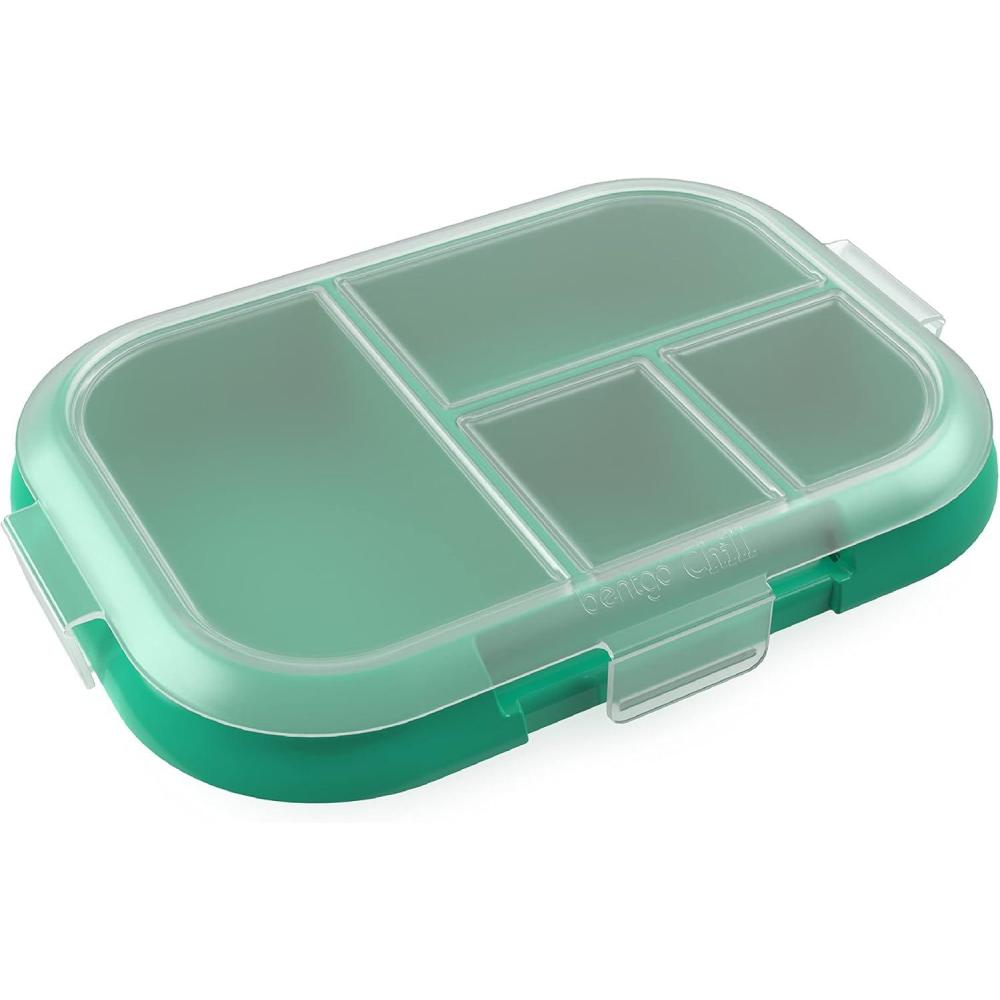 imageBentgo Kids Chill Tray with Transparent Cover  Reusable BPAFree 4Compartment Meal Prep Container with BuiltIn Portion Control for Healthy OntheGo Lunches Confetti Edition Vivid OrchidGreenNavy