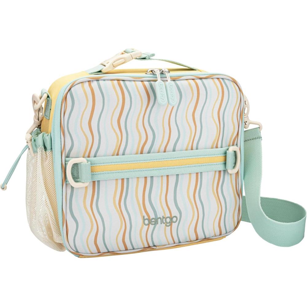 imageBentgo Kids Lunch Bag Whimsy ampamp Wonder Collection  Durable DoubleInsulated Lunch Bag for Kids 3 Holds Lunch BoxWater BottleSnacks WaterResistant Fabric ampamp Zip Pockets Starry SprinkleWavy